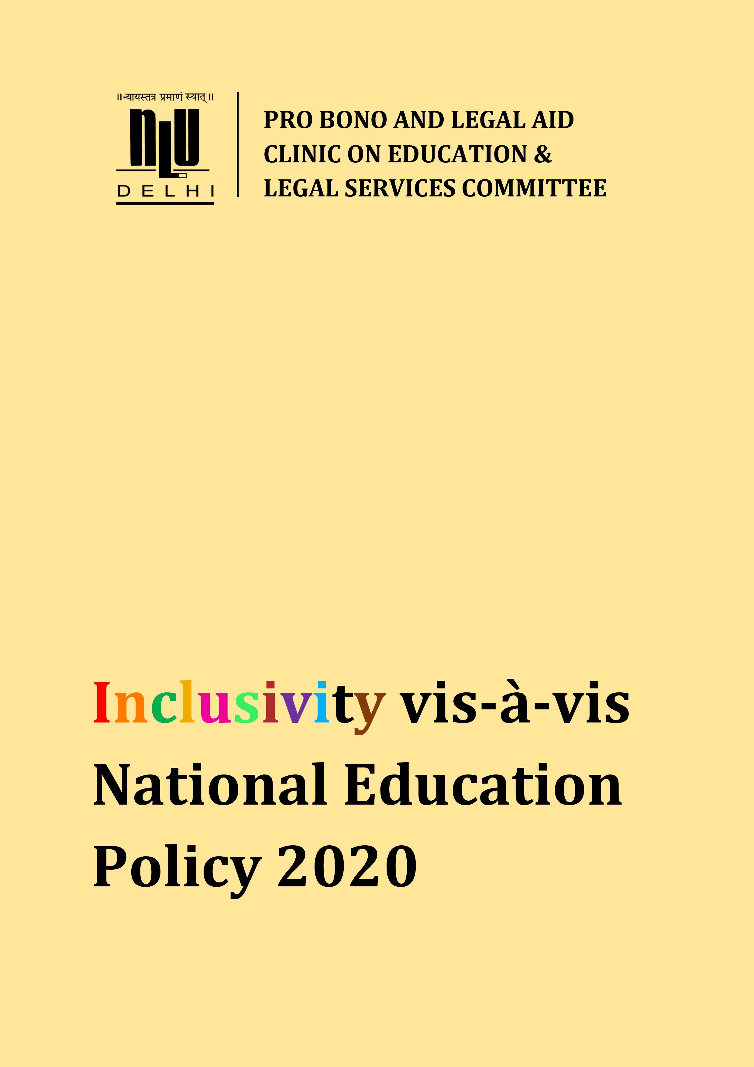 Inclusivity vis a vis NEP 2020