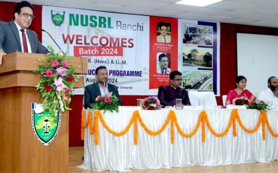 Prof. G.S. Bajpai addresses the students of NUSRL Ranchi in Induction Programme (August 01, 2024)