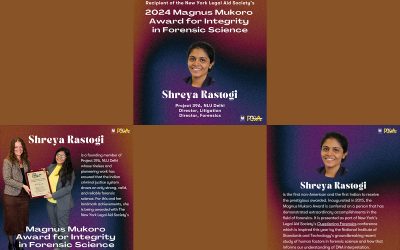 Ms. Shreya Rastogi awarded the 2024 Magnus Mukoro award for Integrity in Forensic Science by the DNA Unit of the New York Legal Aid Society