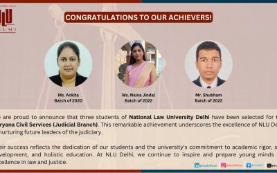 We are proud to announce that four LL.M. students of National Law University Delhi have been selected for the Haryana Civil Services (Judicial Branch)