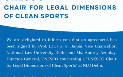 Agreement Signed Between NLU Delhi and UNESCO by Prof. (Dr.) G. S. Bajpai and Ms. Audrey Azoulay