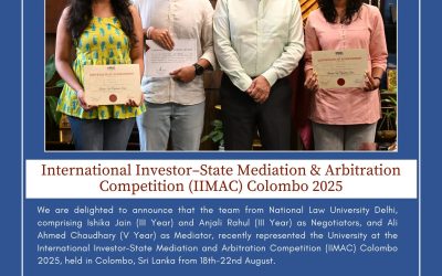 We are delighted to announce that the team from National Law University Delhi