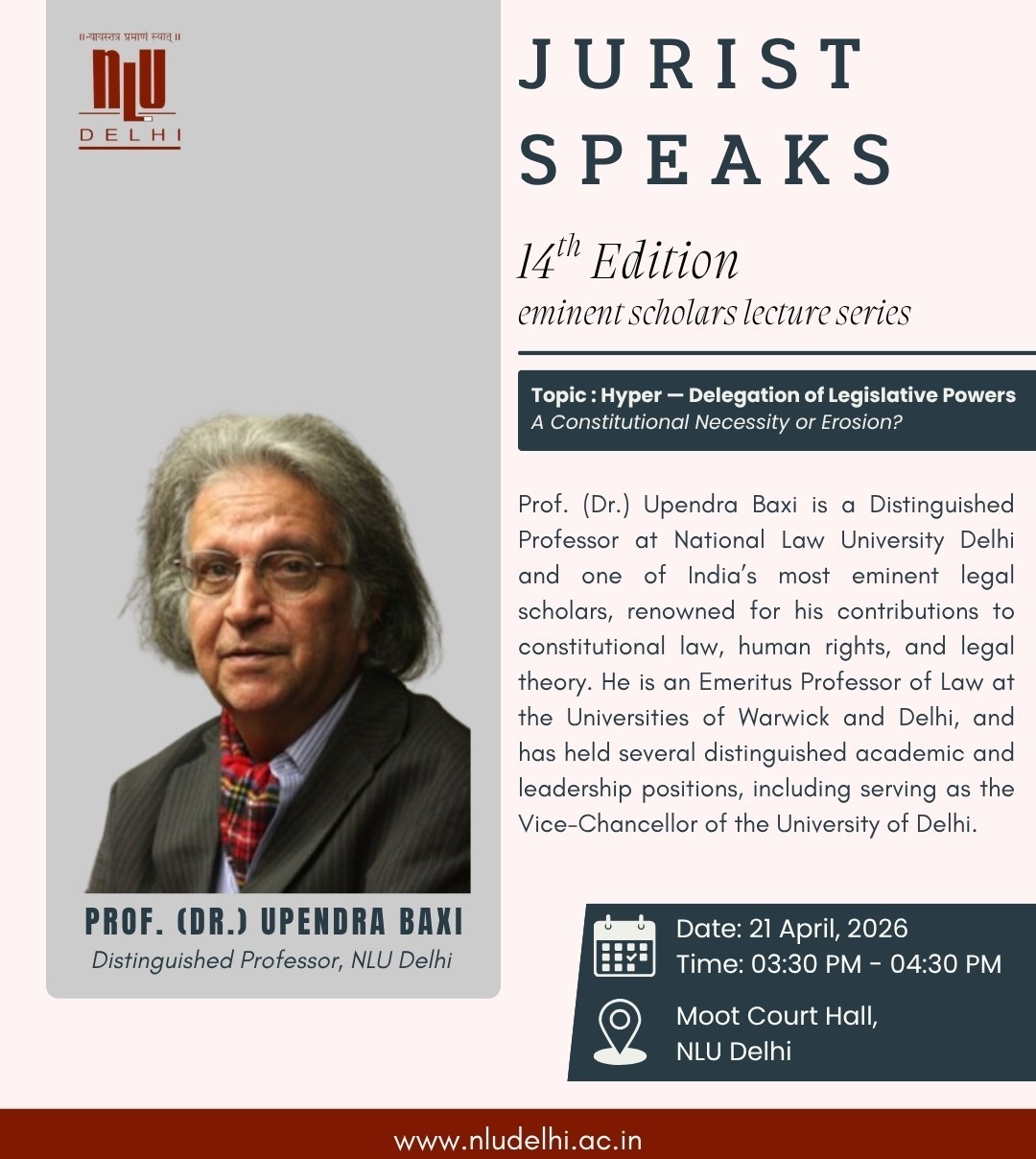 Jurist Speaks – Eminent Scholar Lecture Series (14th Edition)