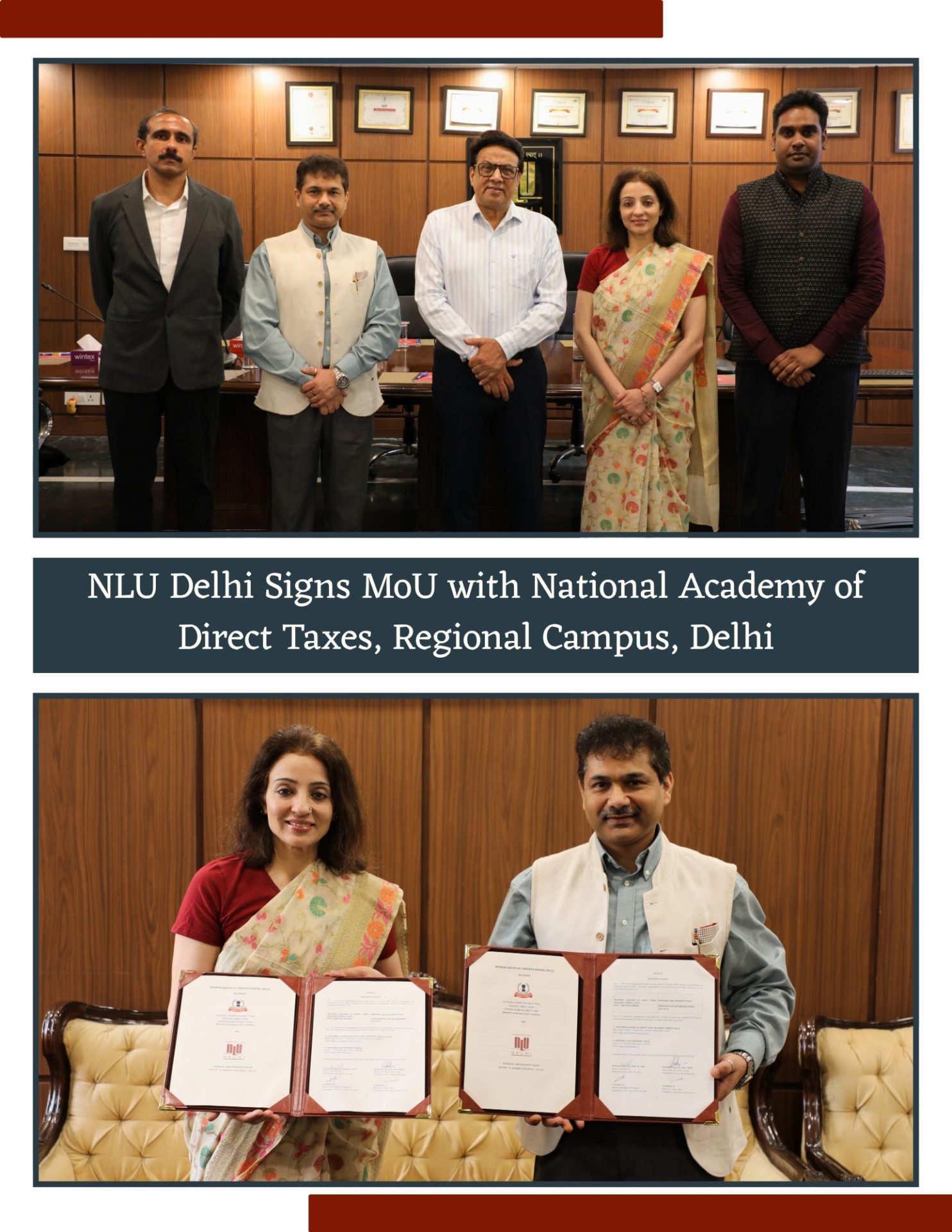 MoU signed between NLU Delhi and National Academy of Direct Taxes (Delhi campus) (25th May, 2026)