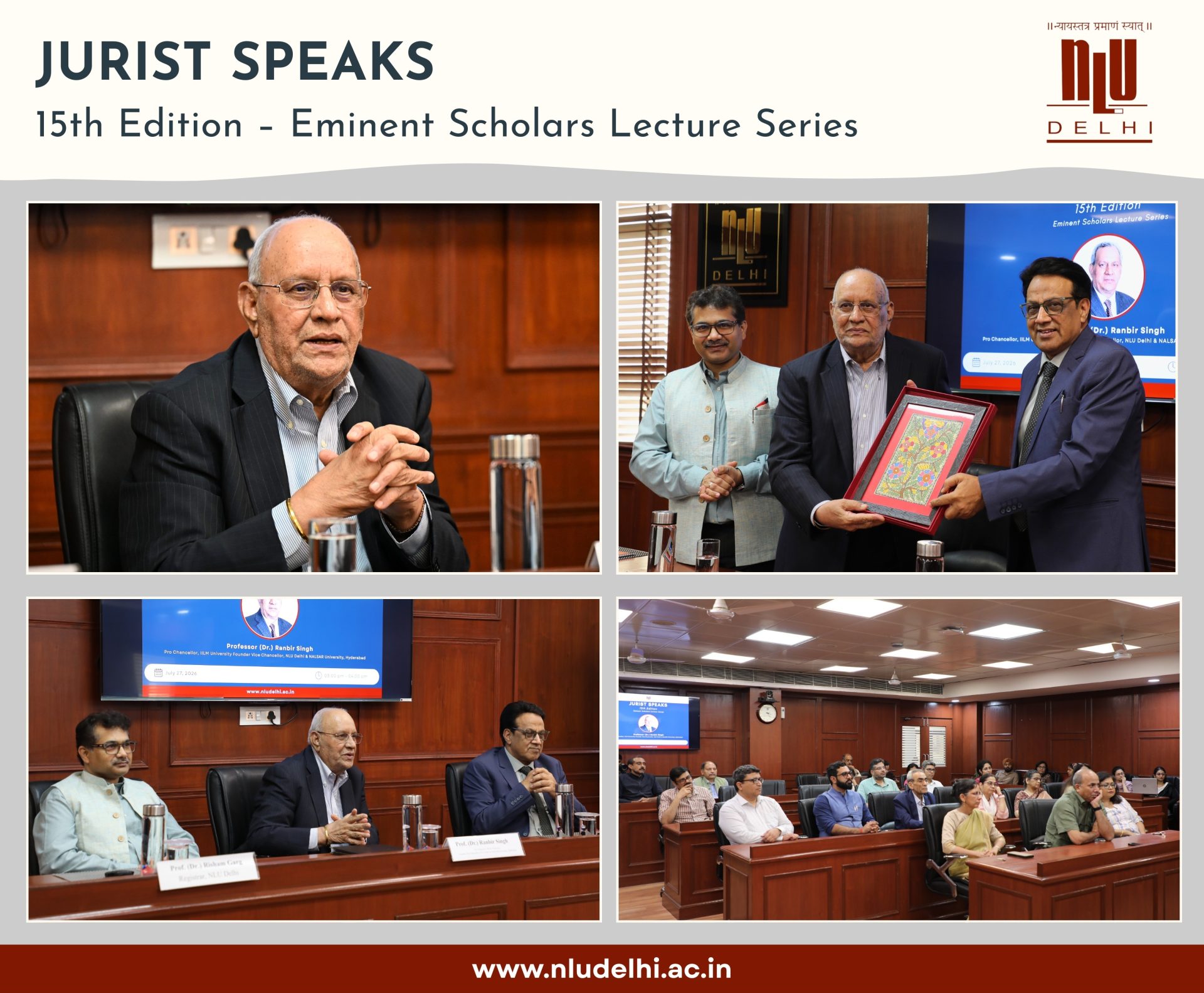 Jurist Speaks-Eminent Scholars Lecture Series, 15th Edition (27th July, 2026)