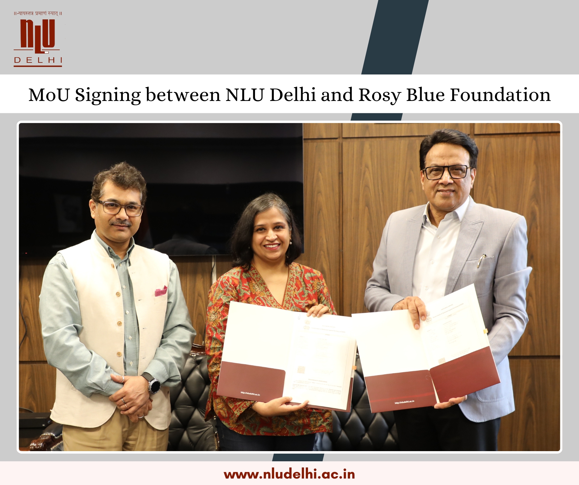 NLUD Signs MoU with Rosy Blue Foundation (30th July, 2026) NLUD Signs MoU with Rosy Blue Foundation (30th July, 2026)