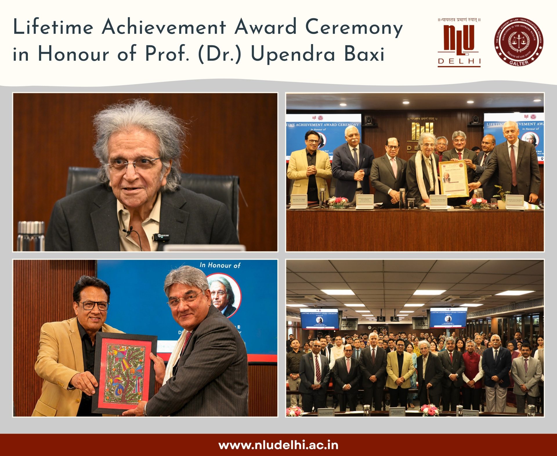 Lifetime Achievement Award Ceremony in Honour of Prof. Dr. Upendra Baxi(5th September, 2026) Lifetime Achievement Award Ceremony in Honour of Prof. Dr. Upendra Baxi(5th September, 2026)