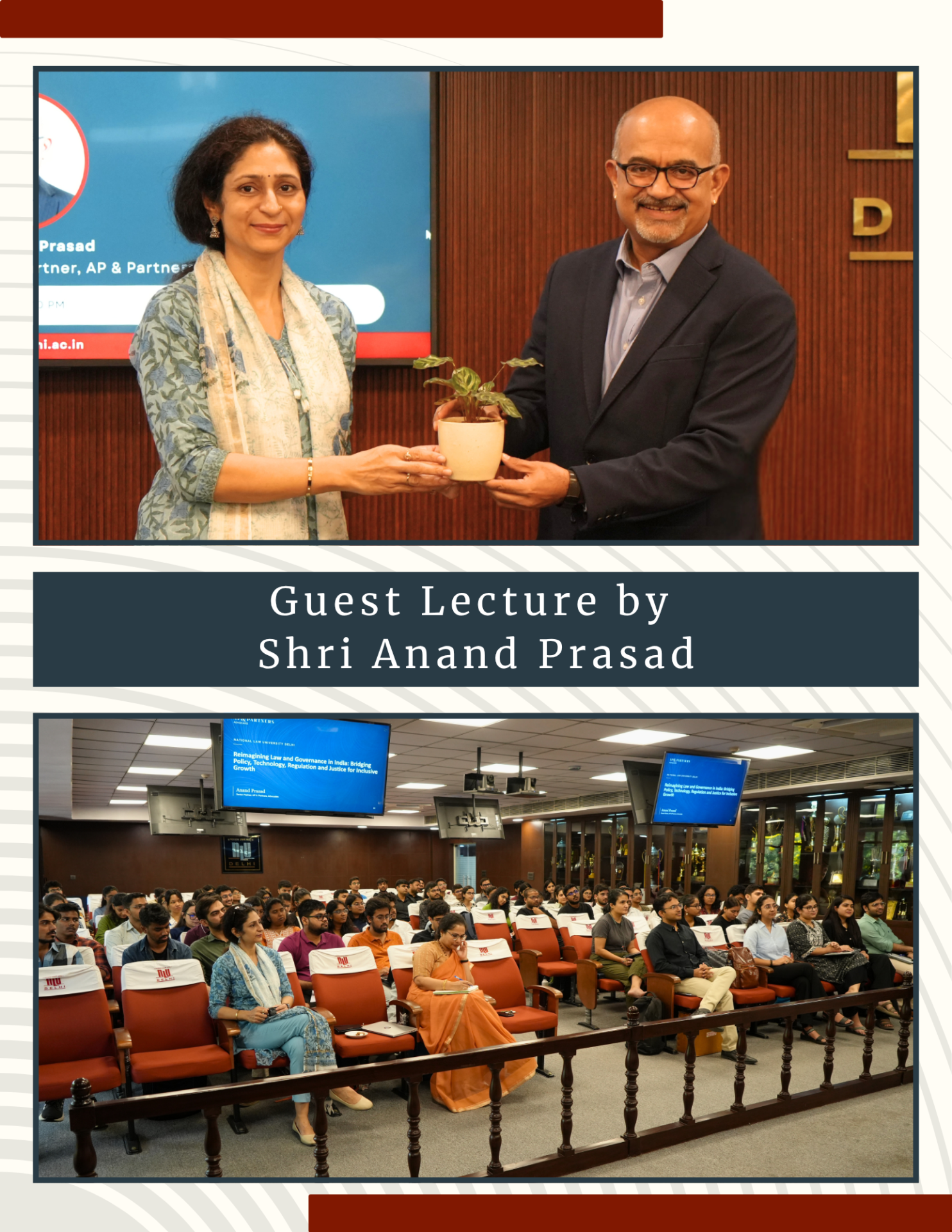 Guest Lecture by Sh. Anand Prasad (9th October, 2026) Guest Lecture by Sh. Anand Prasad (9th October, 2026)